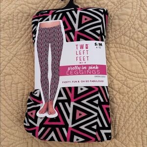 Pink and Black Geometric Leggings - S/M